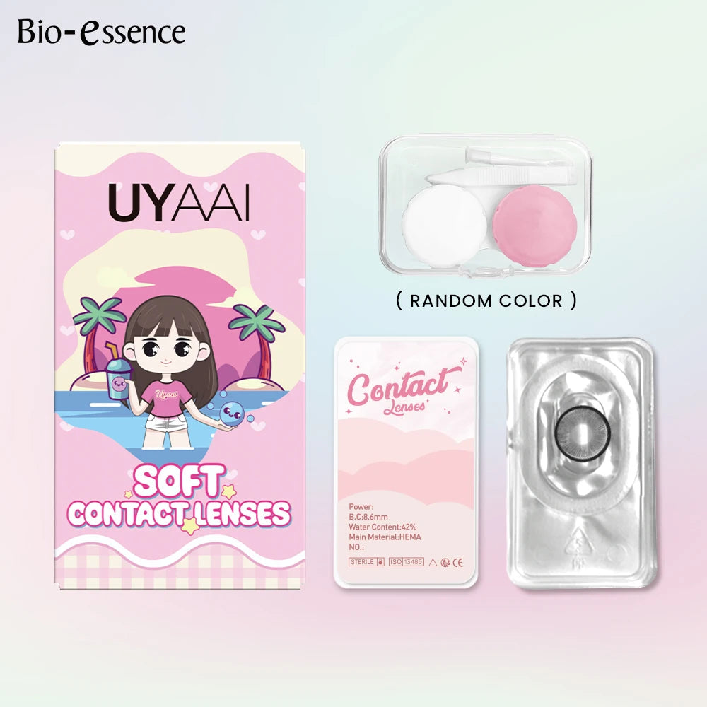 Contact Lenses for Halloween 2PCS Colored Contact Lenses Cosplay Purple Lenses 1Yearl Fashion Color Beauty Lenses Bio-essence