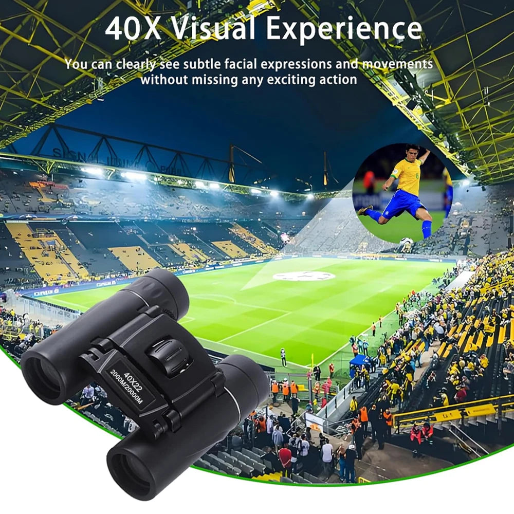 40x22 HD Powerful Binoculars 2000M Long Range Folding Mini Telescope BAK4 FMC Optics For Hunting Sports Outdoor Camping Travel