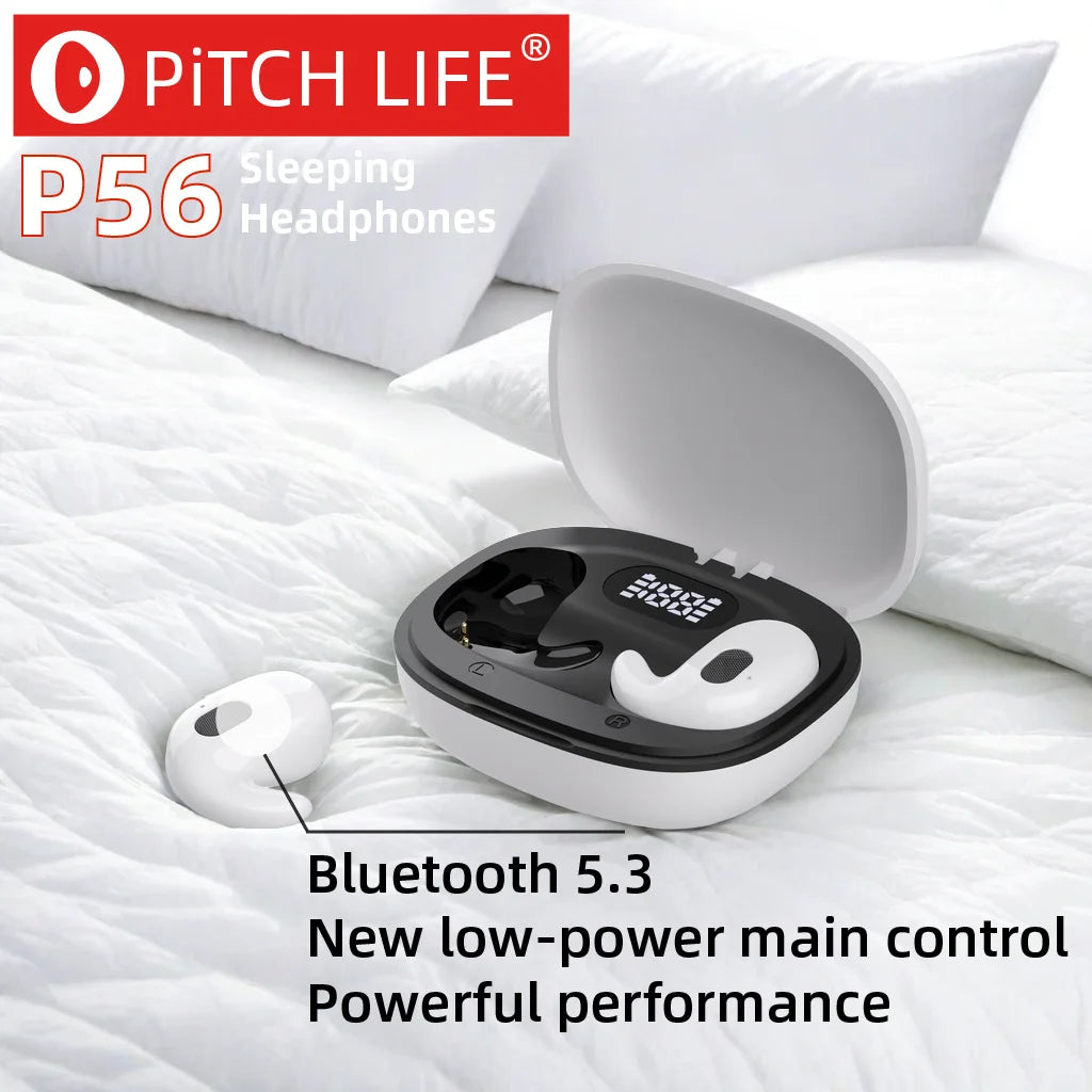 P56,PiTCHLIFE, Sleep,Bluetooth 5.3 Headset Wireless Headset In.Ear Stereo Noise Reduction Sports Headset with Microphone Headset