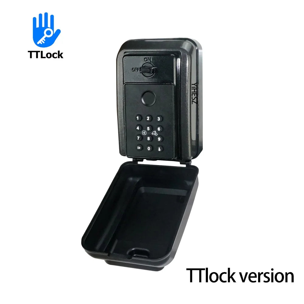 Tuya/TTlock Smart Key Lock Box Fingerprint Wall Mounted Aluminum Alloy Key Safe Box Waterproof With Code Key Storage Lock Box