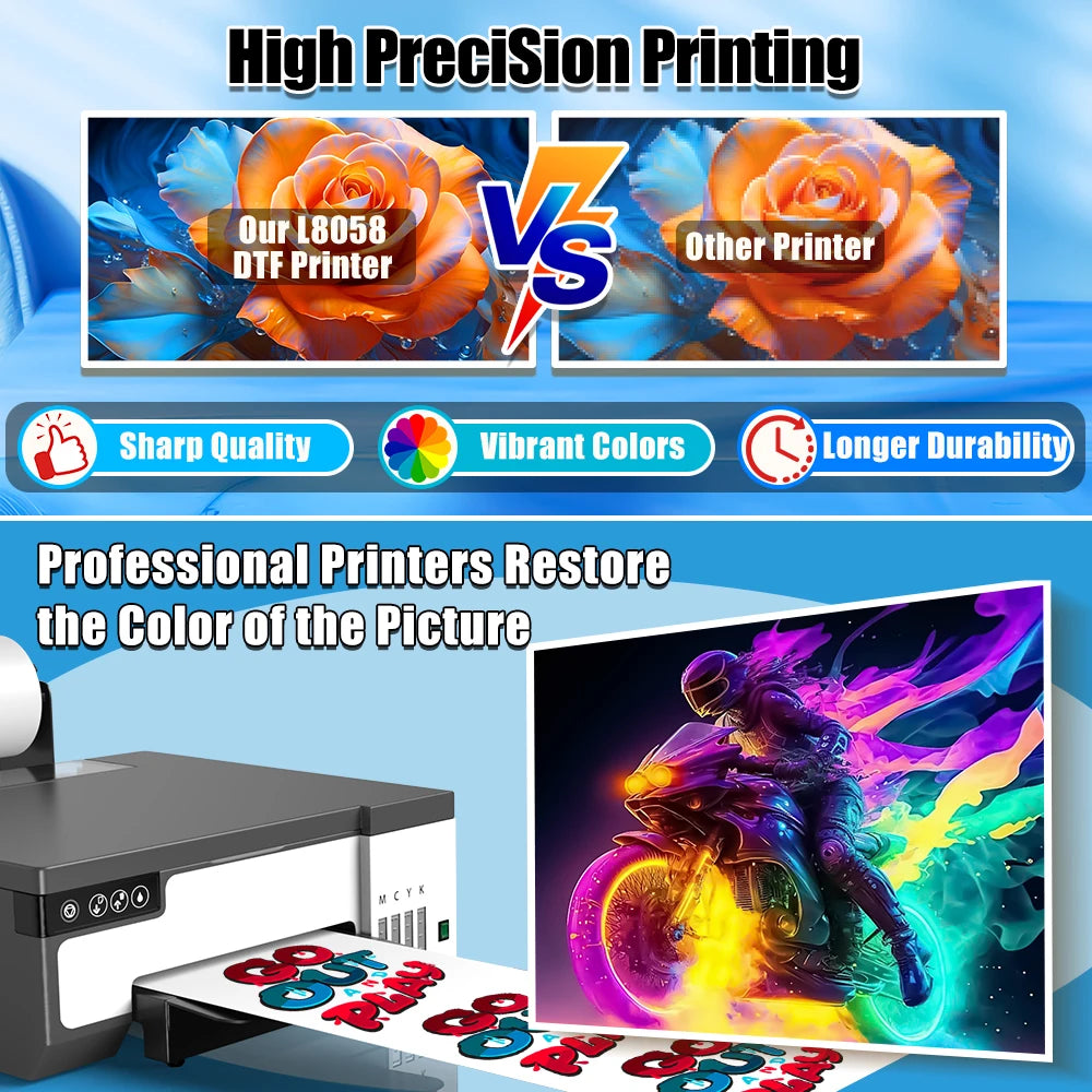 A4 DTF Printer For Epson L8058 XP600 impresora a4 dtf printers T-shirt Transfer printing machine For T-Shirt Hoodie bags Shoes