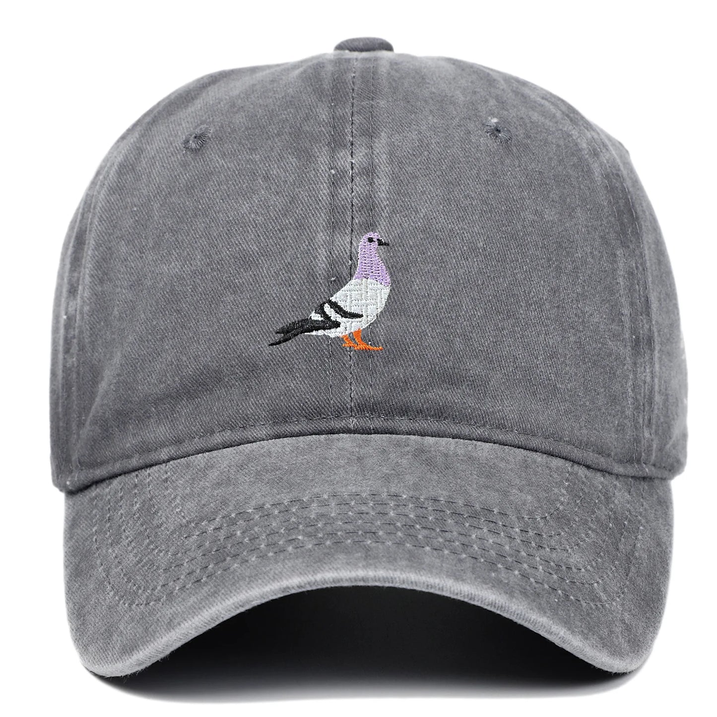 Spring New Pigeon Embroidery, Water Wash, Sun Protection Sun Hat for Men and Women Outdoor Sports, Fishing, Sun Protection Baseb