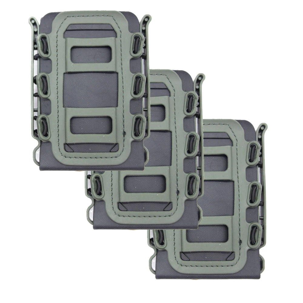 3Pcs Tactical Fast Mag TPR Flexible Molle Magazine Pouch Carrier for Ar15 M4 5.56/7.62 Mag Pouch Rifle Pistol Magazine Holder