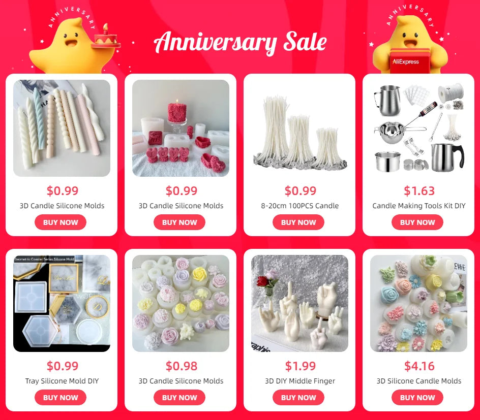 Silicone 3D Candle Molds DIY Handmade Peony Lotus Lotus Hibiscus Rose Flower  Soap Making Tools Para Velas форма для свечей
