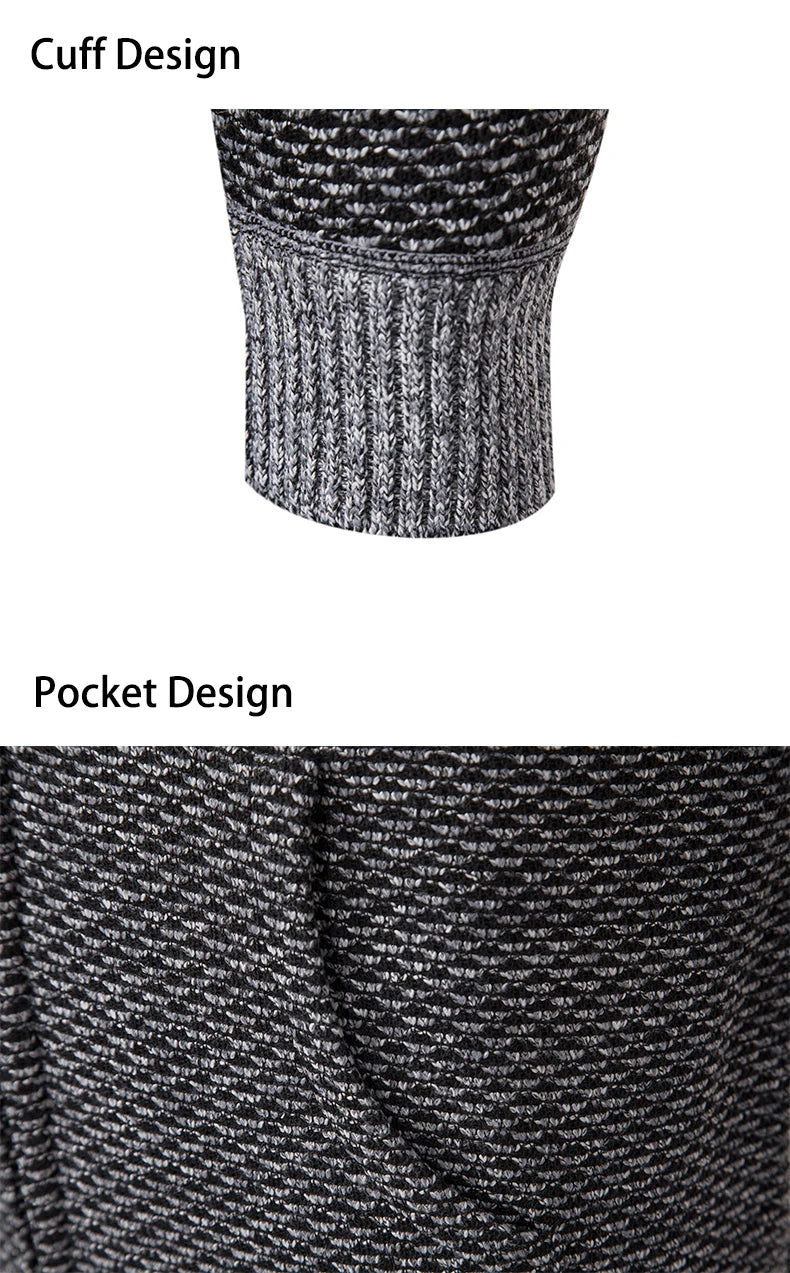 Men's trend in autumn and winter 2023 new plus velvet padded knit cardigan sweater coat
