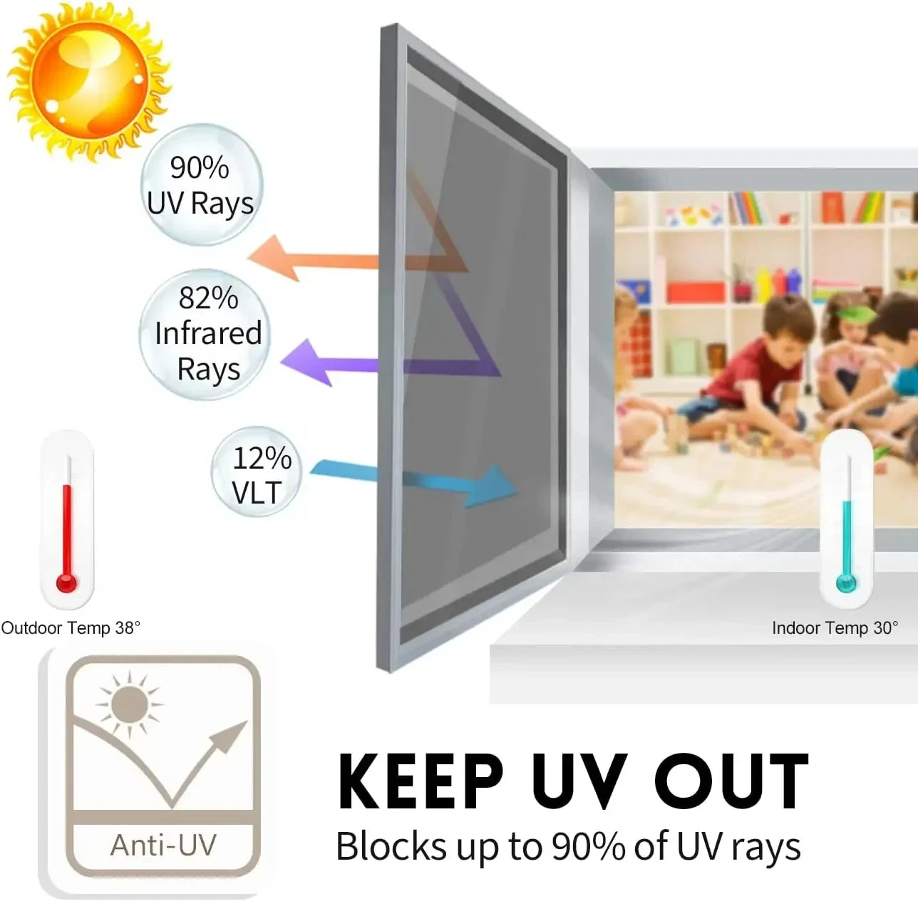 House Anti Look Window Privacy Film Adhesive Vinyl Mirror Foil One Way Car Glass Screen Tint Stickers Rolls UV Protection Tools