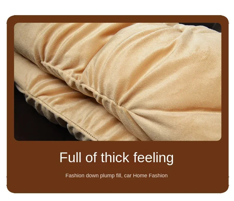 Winter Car Seat Cover with Back Pad Warm Slip-resistant Car Seat Cushion Chair Protector Universal for Suv Pick-Up Truck Sedan