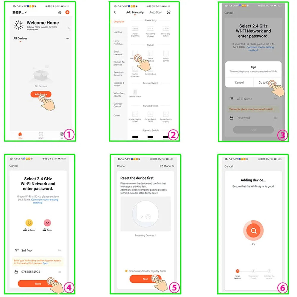 Wifi Rf Curtain Switch Tuya Smart Life Roller Shutter Module 433mhz 5-IN-1 Remote Control,for Garage Door Window Blinds Alexa