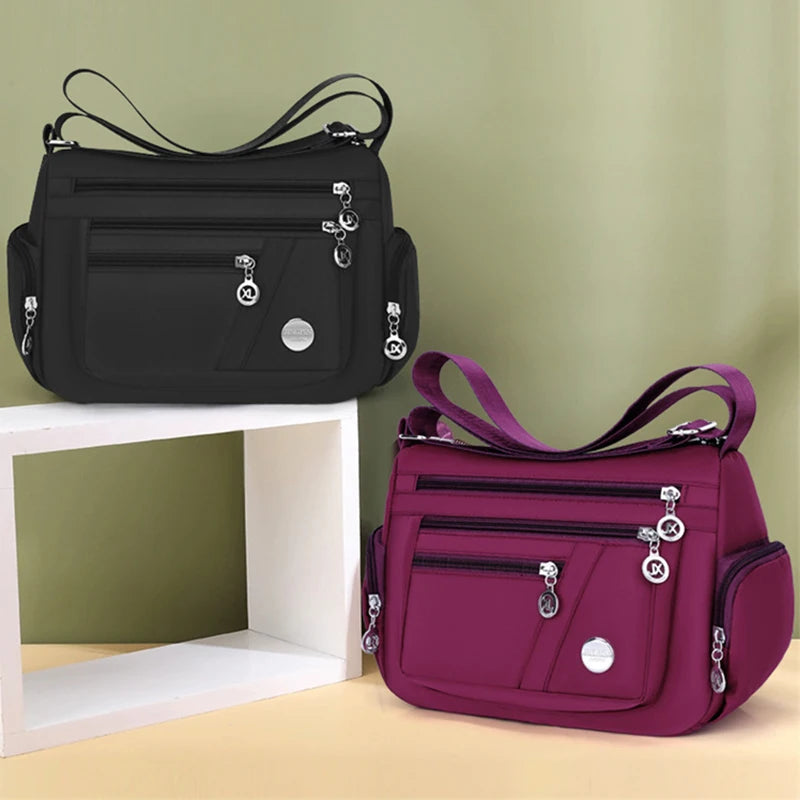 Large Capacity Women Crossbody Bag Waterproof Tote Casual Nylon Shoulder Bag Purse Handbag Lightweight Travel Messenger Bag