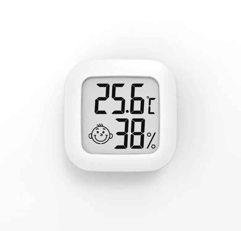 Humidity sensor, indoor thermometer, hygrometer, temperature and humidity monitor, with LCD display screen, displaying Celsius t