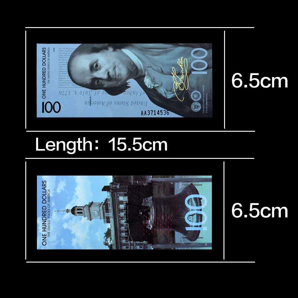 6pcs US President's New Dollar banknotes 1 5 10 20 50 100dollars Ticket The Great People Paper Money with UV Mark Souvenir Gift