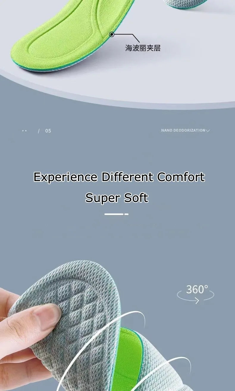 Summer Deodorant Sports Insoles for Shoes Sweat-absorbing Breathable Deodorant Anti-sweat Soft Shoe Pads Inserts for Man Women