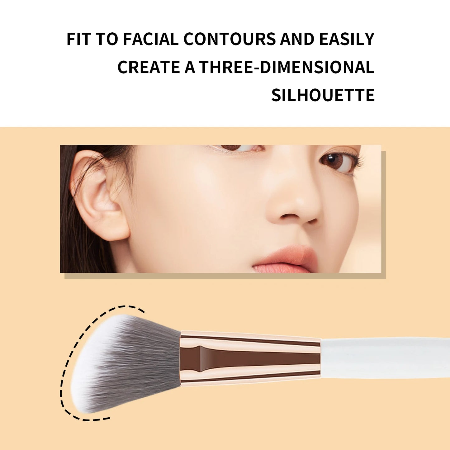 Contouring Brush ,1pcs Wooden Classic Diagonal head design Decorate face shape for Making Up Supply