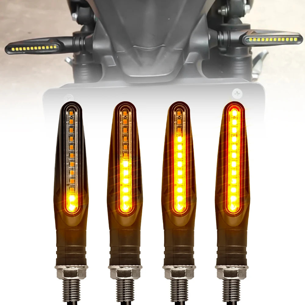 Motorcycle LED Turn Signal Light Amber Flasher LED Flowing Water Indicator Blinker Waterproof Motorcycle Lamp Accessories