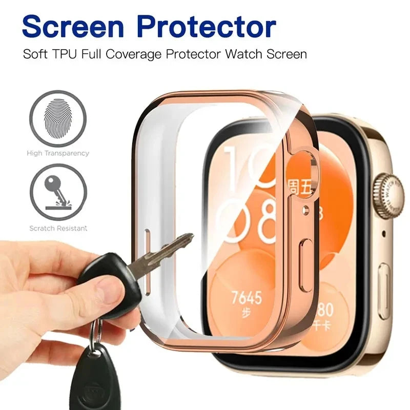 Full Cover For Huawei Watch Fit 3 SmartWatch TPU Screen Protector Case Protective Frame Bumper Shell Huawei Fit3 Accessories