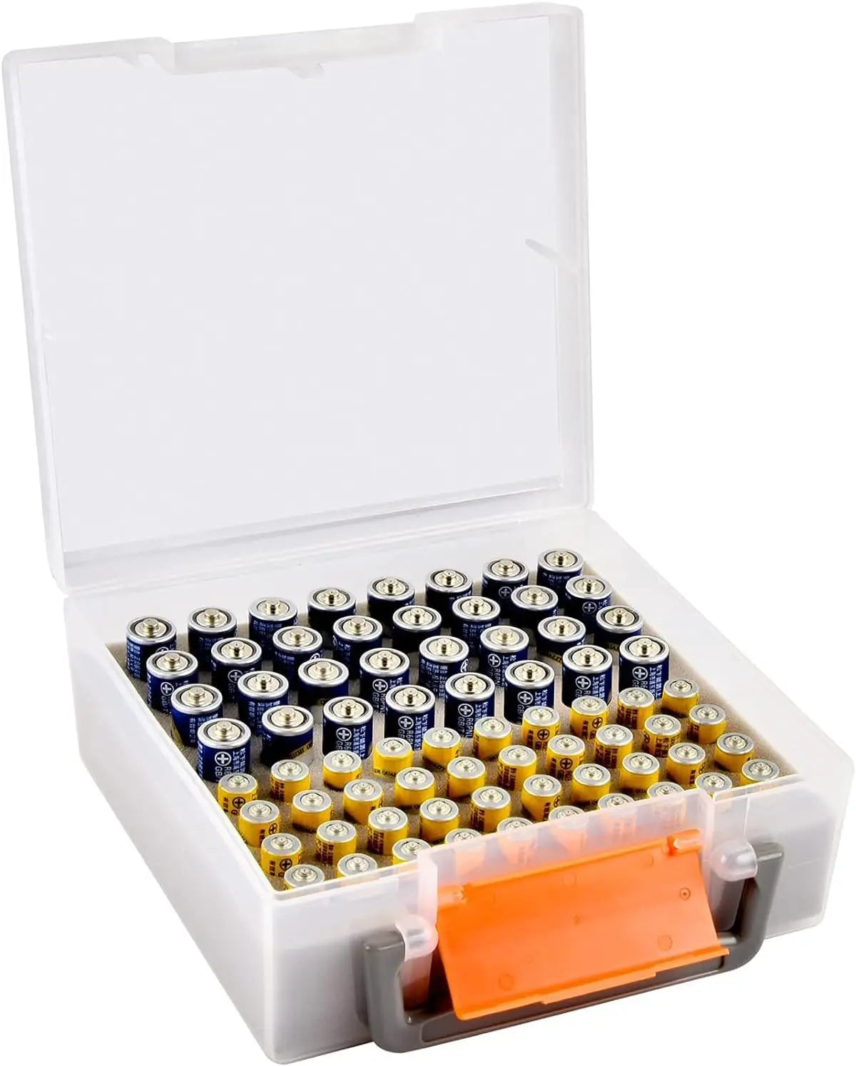 Battery Storage Organizer Holder Holds 72 AA AAA Batteries, Battery Box Case Garage Container,Home Drawer Organization Dispenser