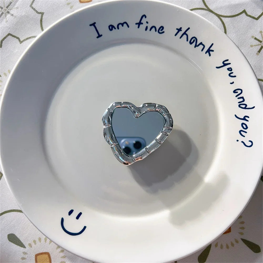 INS Korea 3D Diamond Mirror Griptok Bracket For iPhone 16 15 Lovely Macaron Universal Phone Holder Ring Support Stand Grip Tok