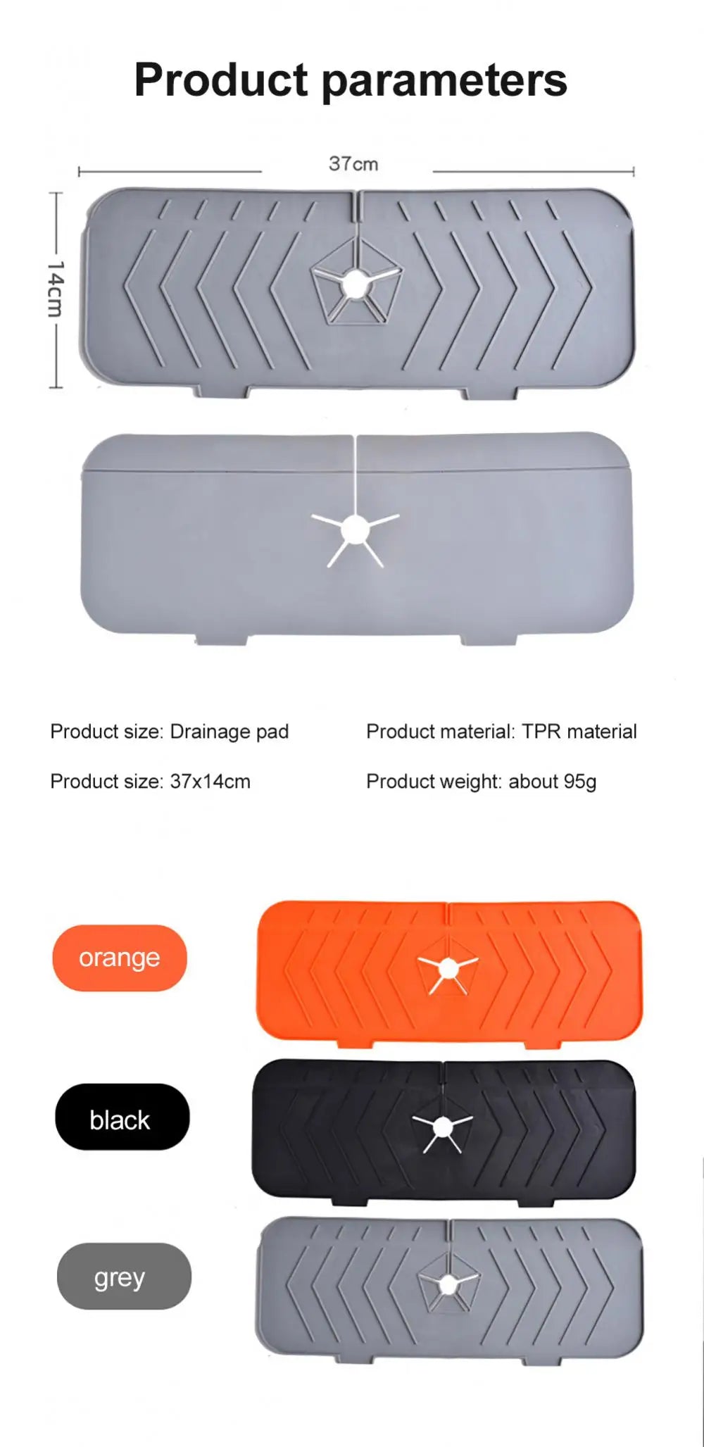 Kitchen Faucet Mat Silicone Absorbent Mat Sink Sponge Drain Rack Foldable Water Splash Catcher Mat Bathroom Countertop Protector