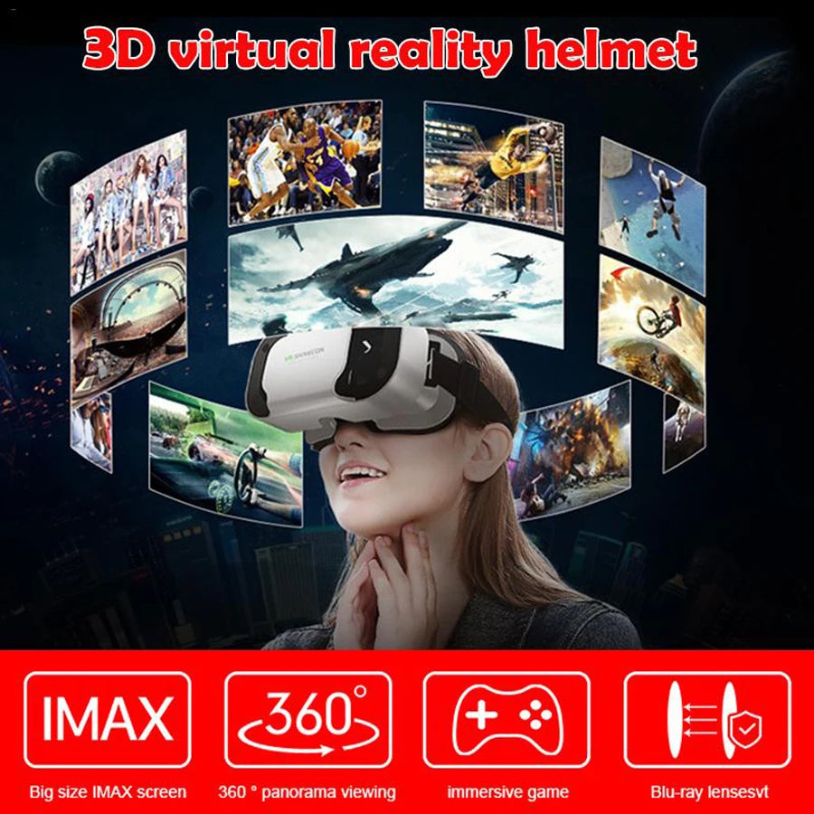 Shinecon VR Glasses 3D Headset Virtual Reality Device Helmet Goggles Lenses Mobile Smartphone Smart Phone Cell Realidade Viar VR