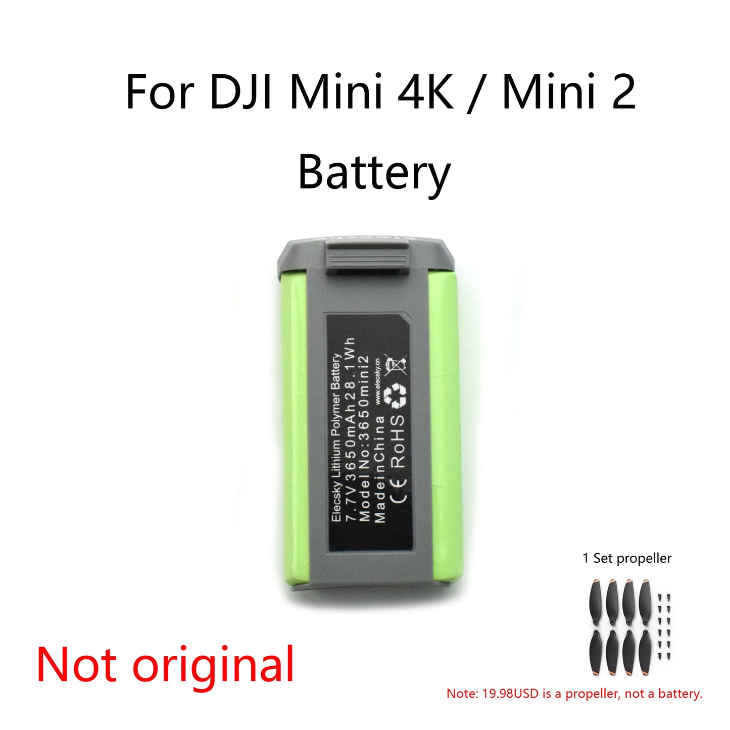 3650 mAh PLUS Battery For DJI Mini 2/DJI Mini 2 SE/DJI Mini SE/DJI Mini 4K Intelligent Flight Battery Accessories& Propellers