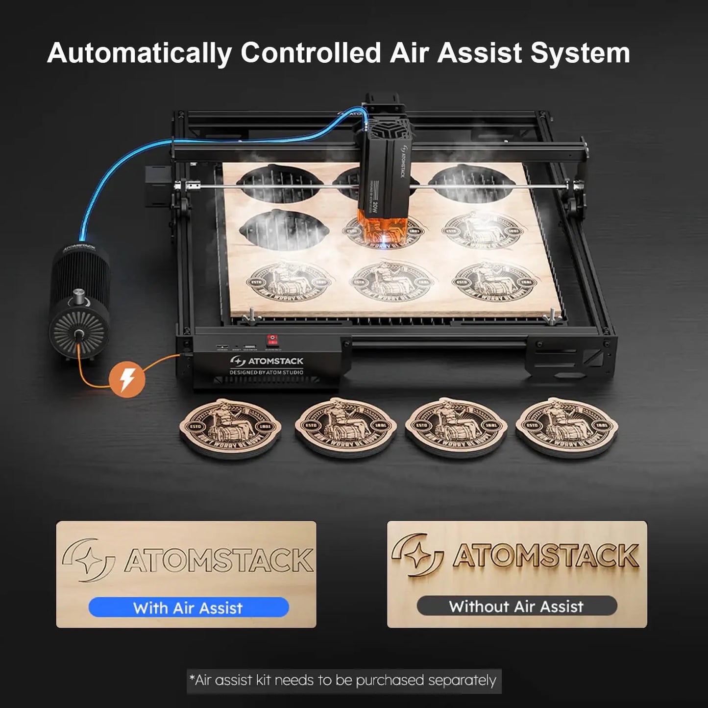 ATOMSTACK A10 PRO V2 Laser Engraver Cutter 10000mW Laser Class 4 400 x400mm 24000mm/min Fast Speed PC Phone App Control