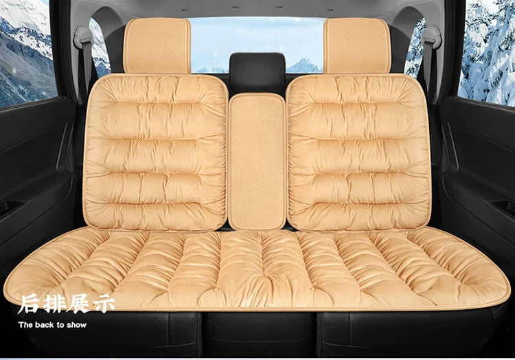 New car seat cushion single piece backless, autumn and winter universal plush anti slip cushion, warm pad three piece set