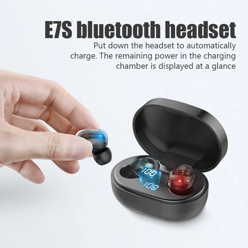 Original E7S TWS Wireless Headphones with Mic LED Display Earbuds Wireless Bluetooth Headset Air E7S Fone Bluetooth Earphones