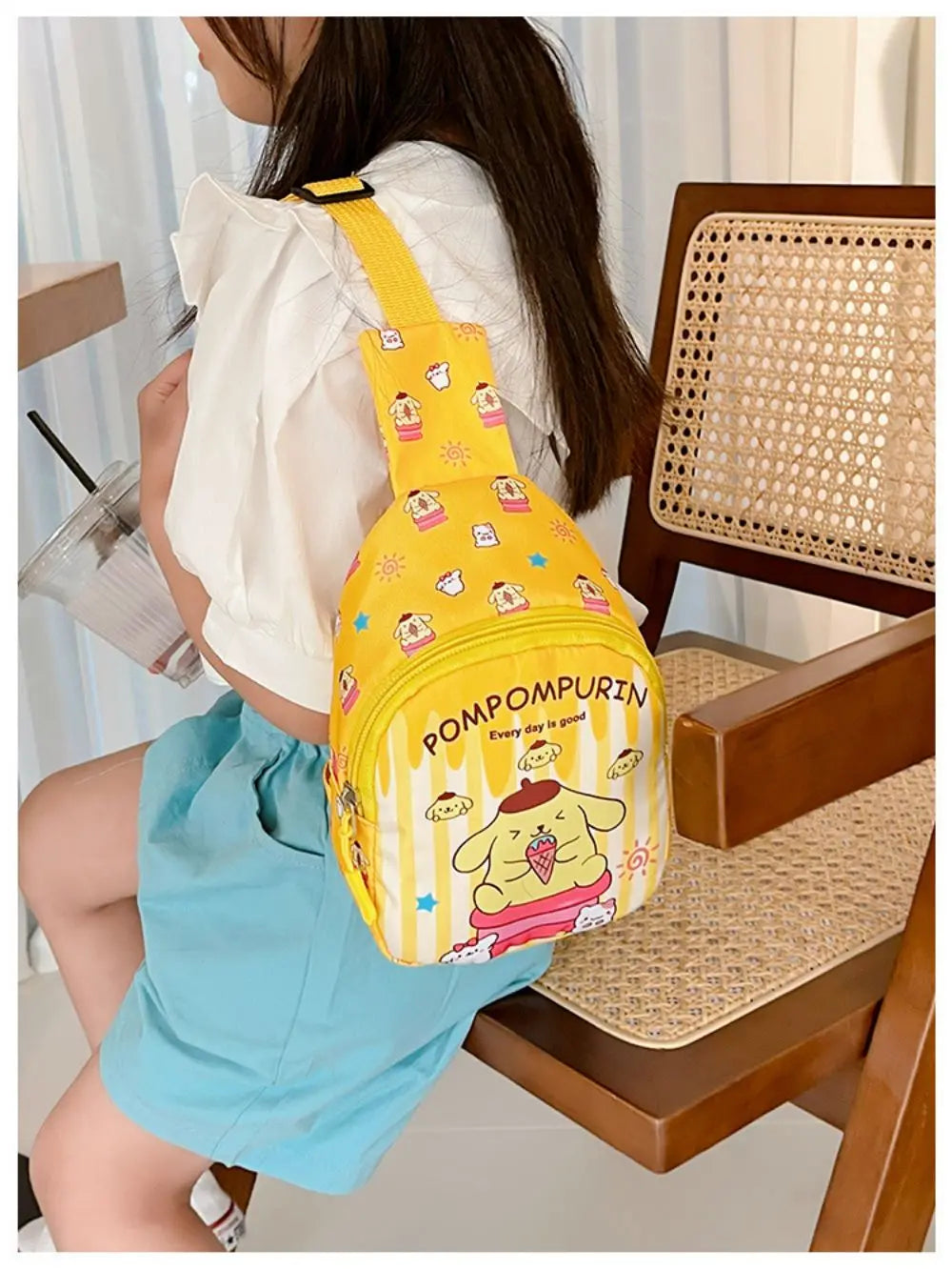 Hello Kitty Children Chest Bag Sanrio figure Kuromi Cute Coin Purse Shoulder Bag Boy Girl Cross Body Bag Fashion Messenger Bag