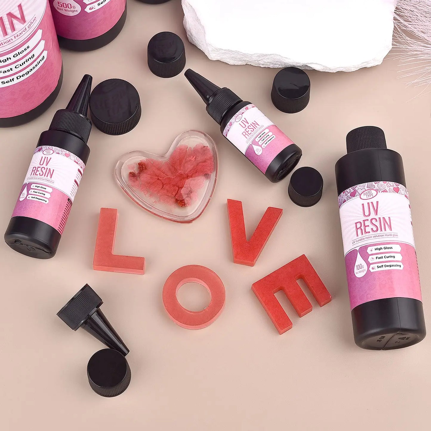 20g/50g/100g UV Epoxy Resin Glue DIY Jewelry Making High Transparency Fast Drying High Hardness Glue UV Lamp DIY Craft Decor