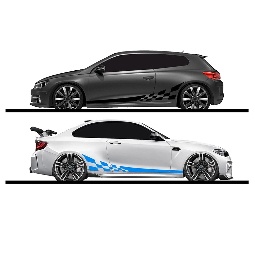 2pcs Car Vinyl Wrap Film - Racing Stripes & Camouflage Pattern DIY Decals for Auto Body Hood, Universal Fit Glossy Matte Finish
