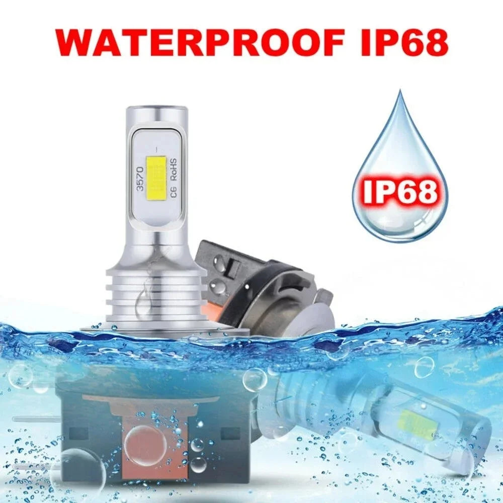 2Pcs H15 LED Bulb Headlight 3570 CSP Car Fog High Beam Day Driving Running Light 12V 6000K White Auto Lamp For VW Audi