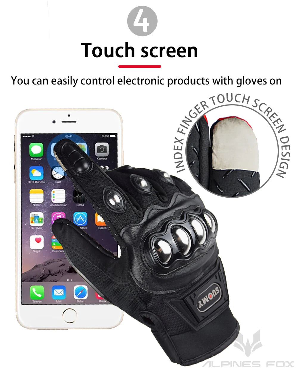 SUOMY Summer Full Finger Motorcycle Gloves Moto Luva Motocross Racing Gloves Motorbike Bicycle Cycling Riding Glove For Men Wome