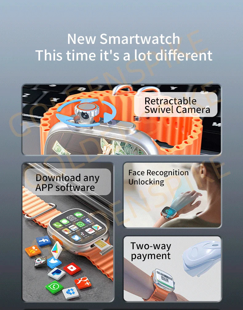 S10 Ultra Max Smartwatch 4G Android 10.0 2.2inch Amoled Rotary Camera Video Call GPS WIFI App Download S10 Ultra Smart Watch Men