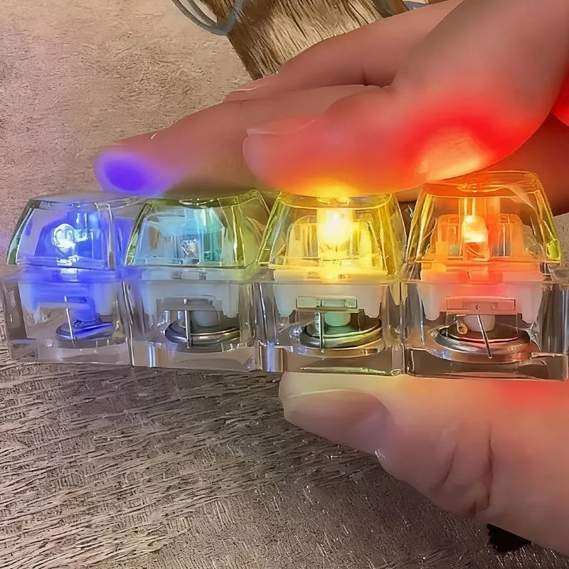 Light Up Keyboard Key Stress Relief Clickable LED Button Toy for Anxiety Office Desk Accessory