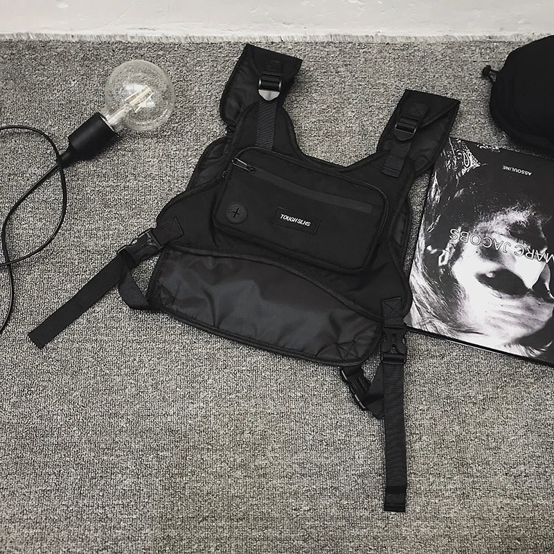 Trendy Street Men's and Women's Ches New Functional Workwear Tactical Fashion Vests Couples Running Sports Bag