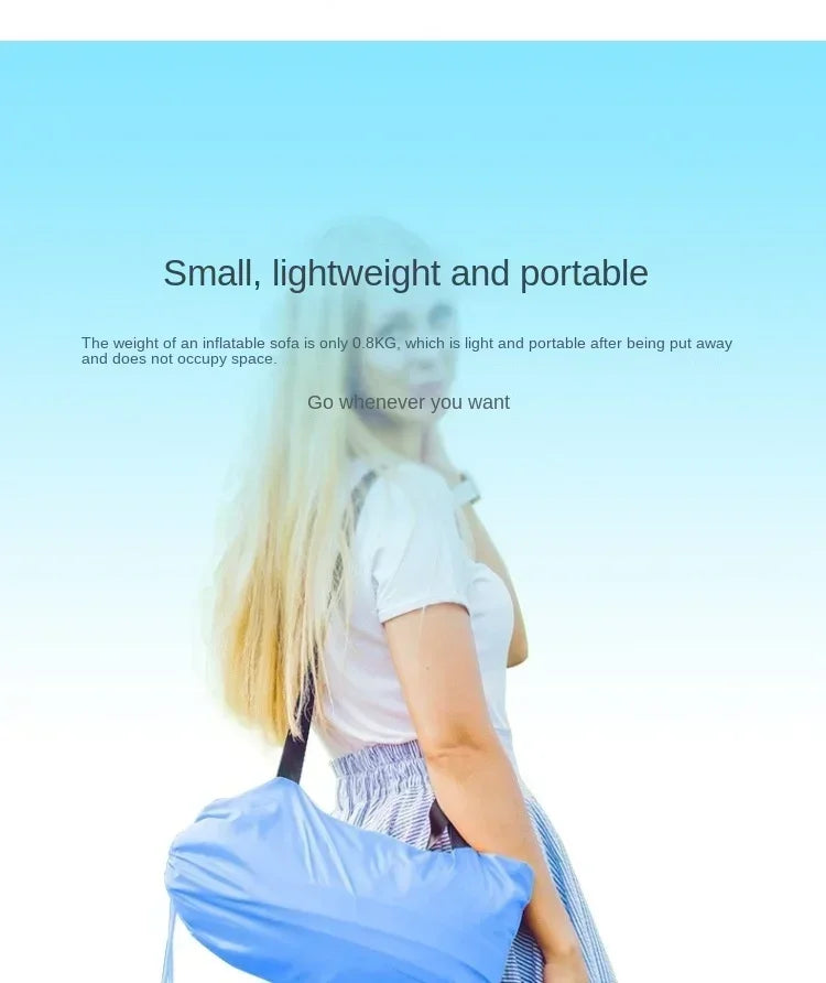 2024 Hot Outdoor Tik Yin Network Red Air Lazy Inflatable Sofa Bag Portable Camping Sofa Mattress Music Festival Concert Recliner