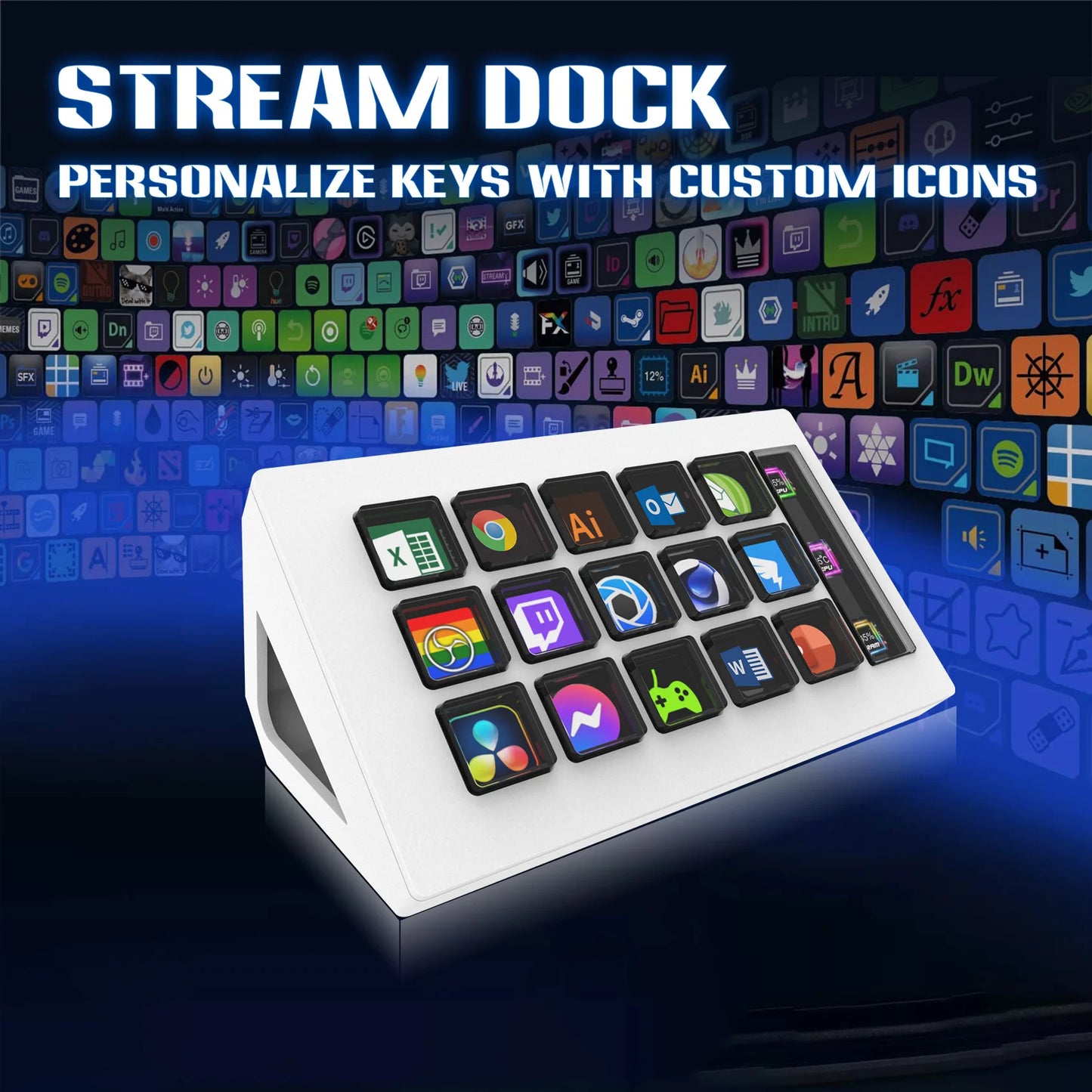 StreamDeck Mini Visual Keyboard Live Content Creation Controller Custom Button LCD Button 15Keys For Windows/MacOS Kryboard Gift