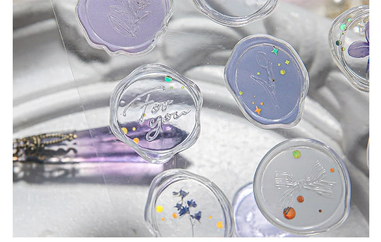 Mr.Paper 4 Style Fire Paint Seal Drip Glue Stickers Good-Looking Envelopes Sealing Paste Handbook Decoration Sticker Stationery