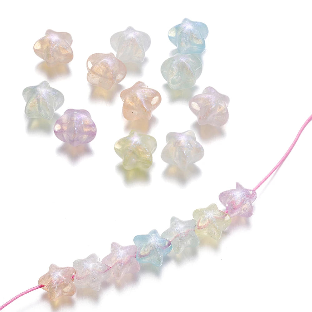30Pcs/Lot Acrylic Transparent Five-pointed Star Spacer Loose Beads for DIY Necklace Bracelet Earring Jewelry Accessories