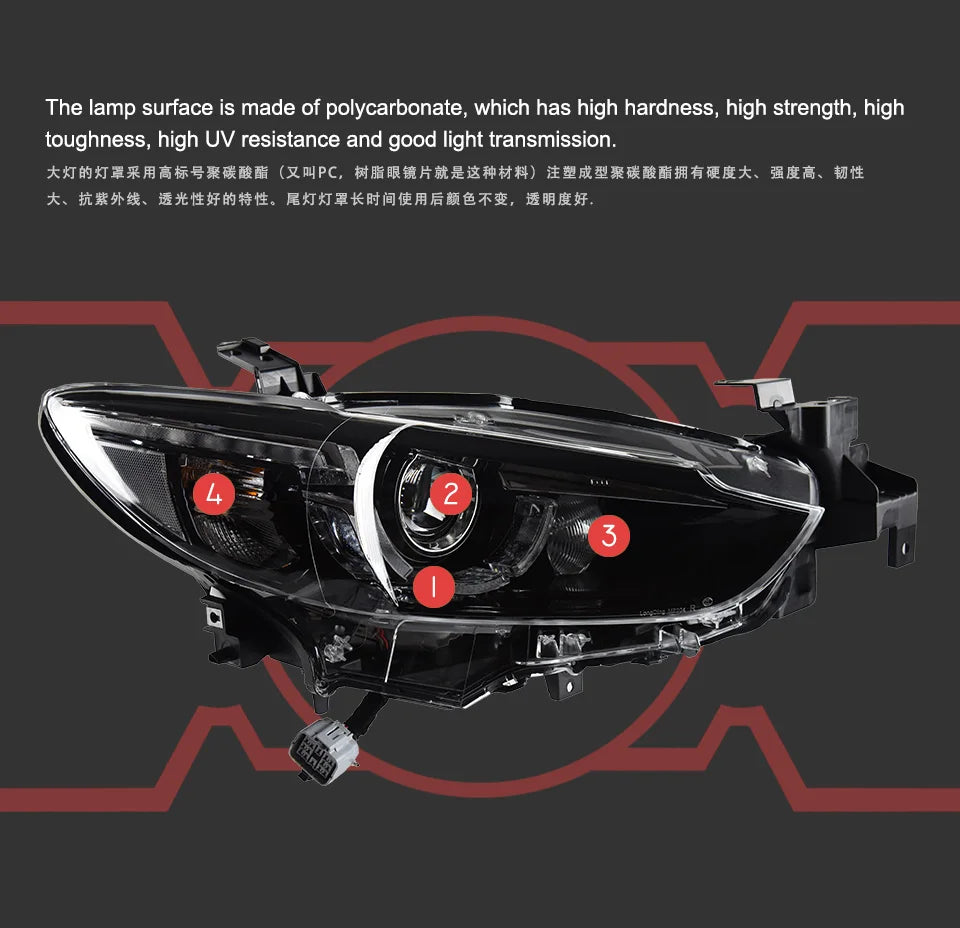 Auto Parts For Mazda 6 Atenza Headlights 2013-2016 latest Styling LED Daytime Lights Dual Projector Car Accesorios Modified
