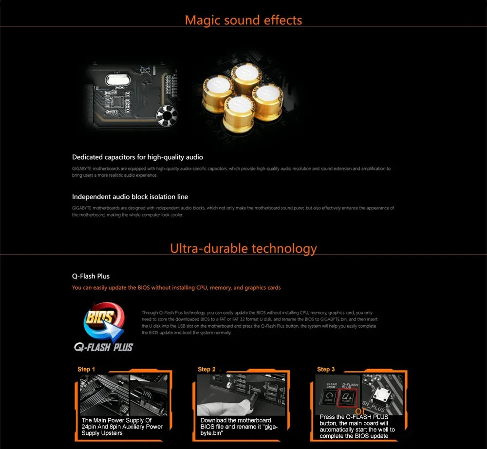 GIGABYTE B550M AORUS ELITE Micro-ATX DDR4 AMD Motherboard B550 128 GB PCI - E 4.0 AM4 USB3.2 Double channel  placa mae