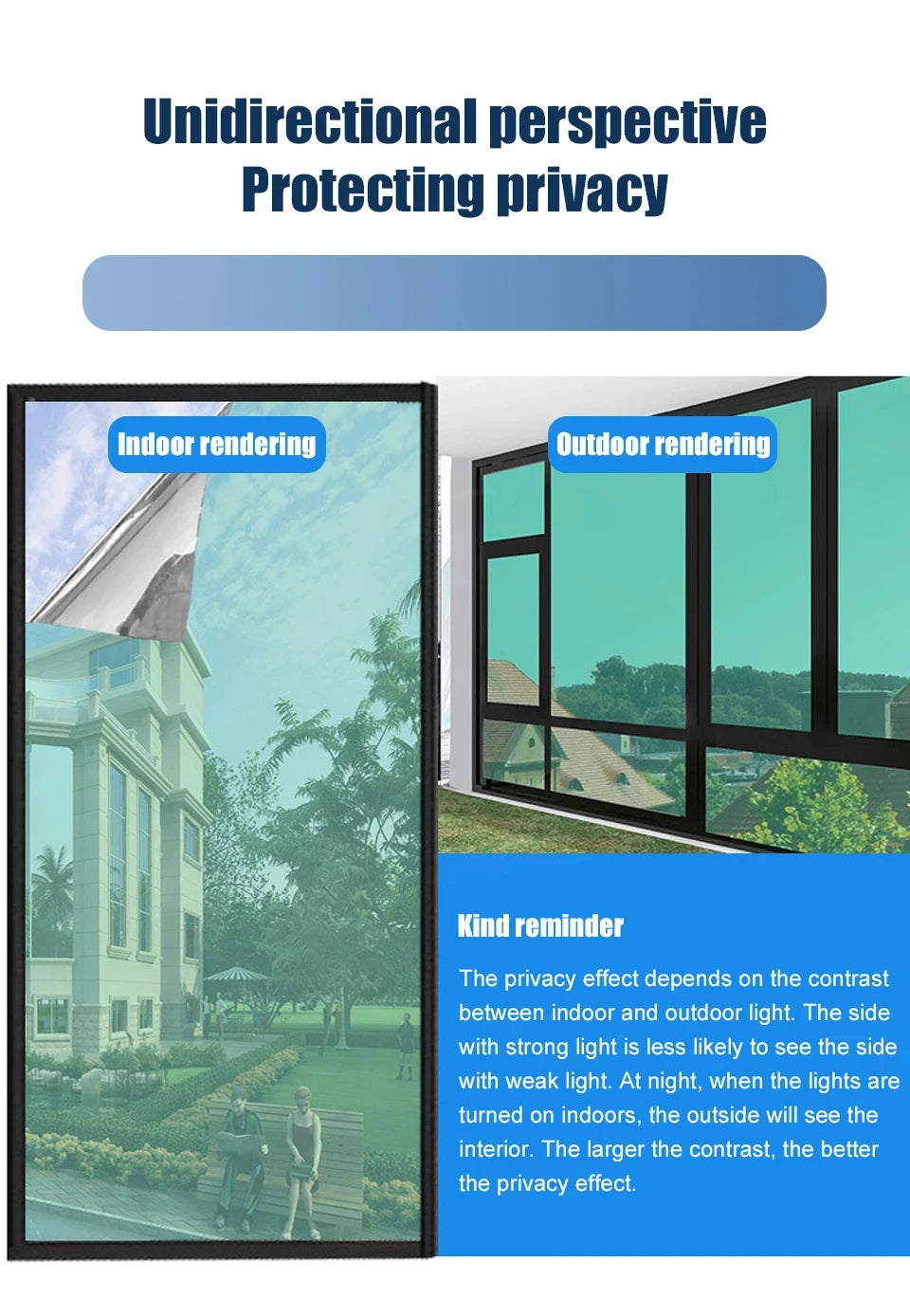 House Anti Look Window Privacy Film Adhesive Vinyl Mirror Foil One Way Car Glass Screen Tint Stickers Rolls UV Protection Tools