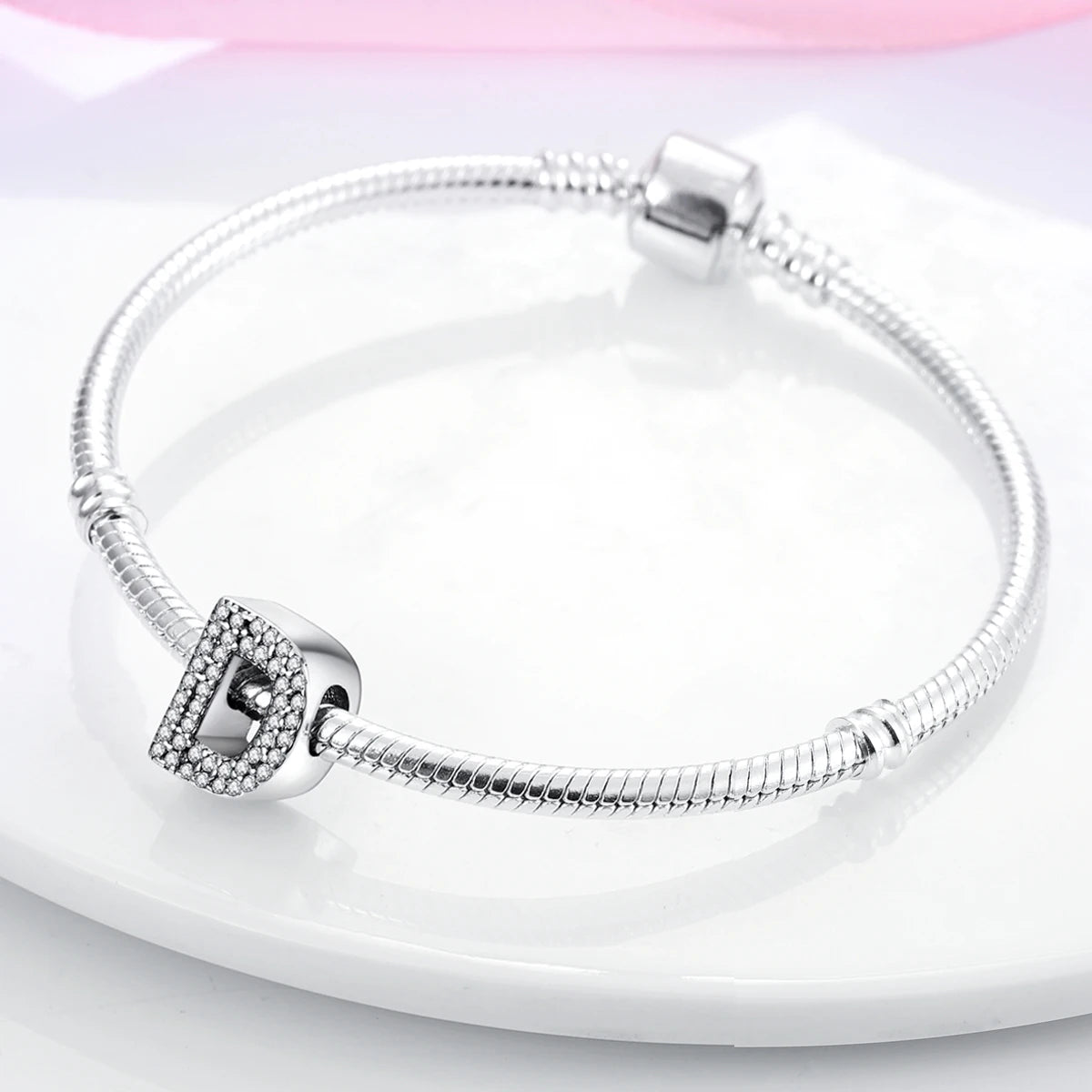 Real 925 Sterling Silver Charms Bracelets Classic 26 Letters Alphabet Charms Beads For Women Fine DIY Wedding Jewelry Gift