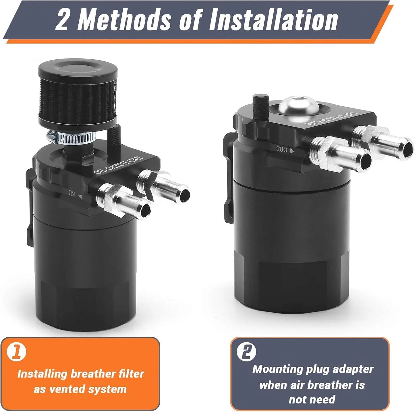 Universal Baffled Aluminum Oil Catch Can Reservoir Tank Oil Tank With Breather Filter OCC-1020A