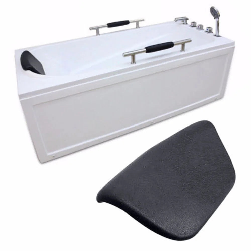 1pc PU Spa Bath Pillow Bathtub Headrest Waterproof Bath Cushion BLACK Bathtub Pillow For Neck Head Support 265*150*60mm