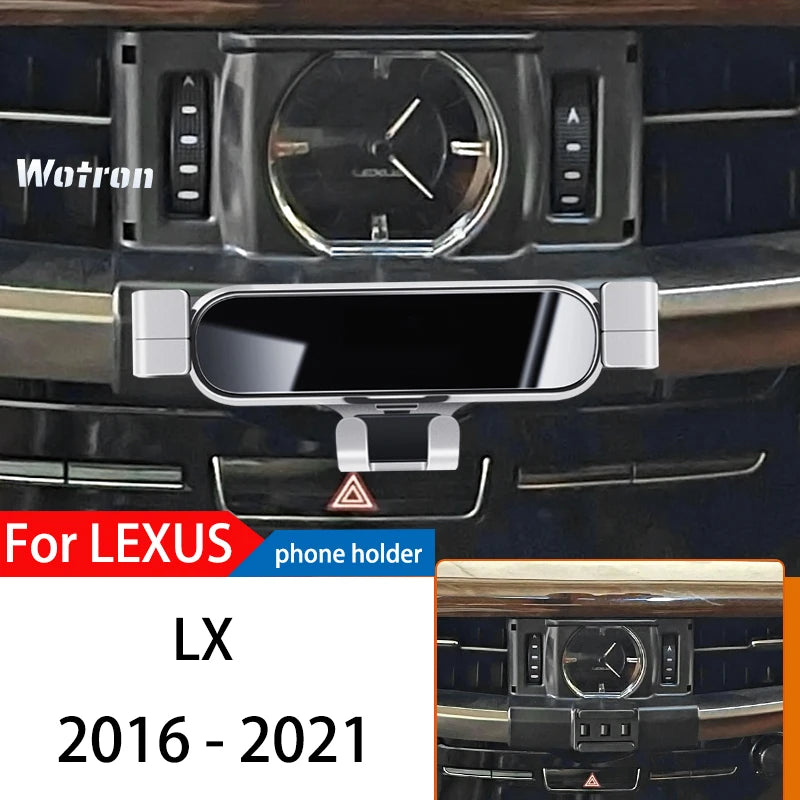 Car Phone Holder For Lexus LX 2016-2021 GPS Special Gravity Navigation Mobile Bracket 360 Degree Rotating Stand Accessories