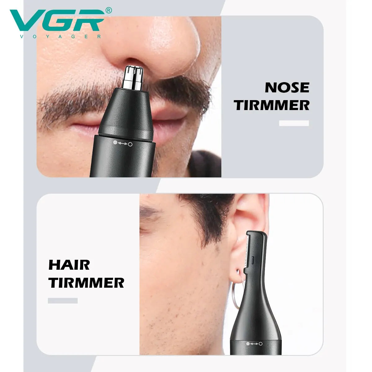 VGR Nose Hair Trimmer Professional Mini Hair Trimmer Electric Nose Trimmer 2 In 1 Rechargeable Waterproof V 613