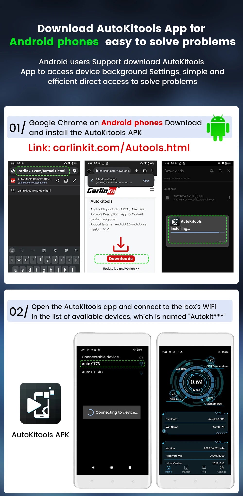 CarlinKit 5.0 Wireless CarPlay Android Auto Adapter 3 in 1 Wireless Car Adapter for Mazda Toyotal Peugeot Volvo Kia Spotify
