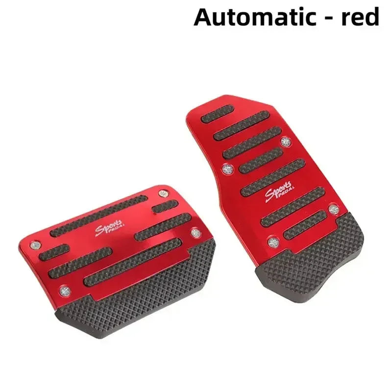 New 2Pcs/3Pcs/set Universal Non-Slip Aluminum Manual Transmission Car Pedal Cover Set Kit Pedali Red/Blue/Silver Car Accessories