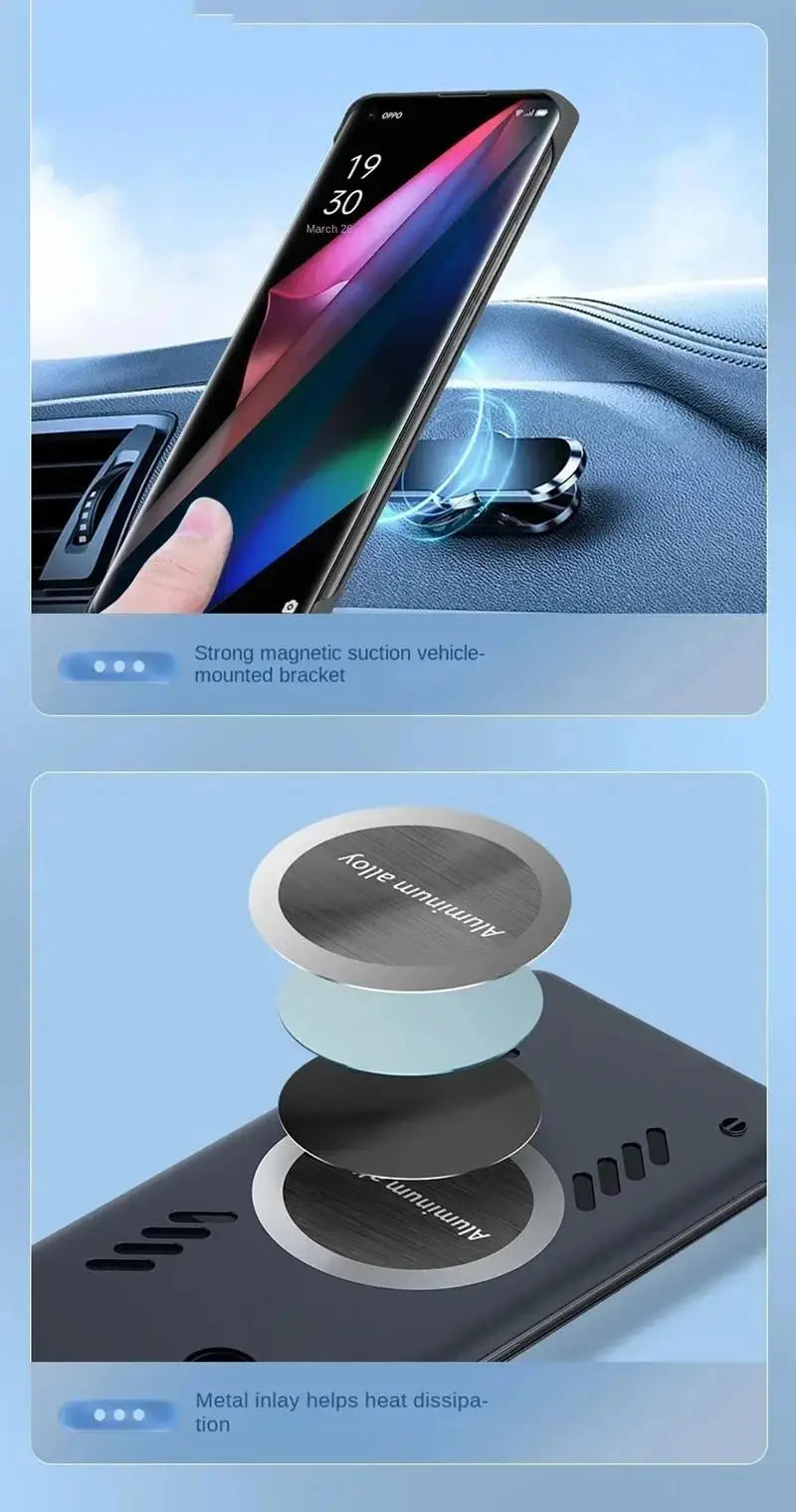 Graphene Heat Dissipation Magnetic Phone Case for Samsung S25 Edge S24 S23 S22 S21 S20 FE Plus Note 20 Ultra Frameless Cover